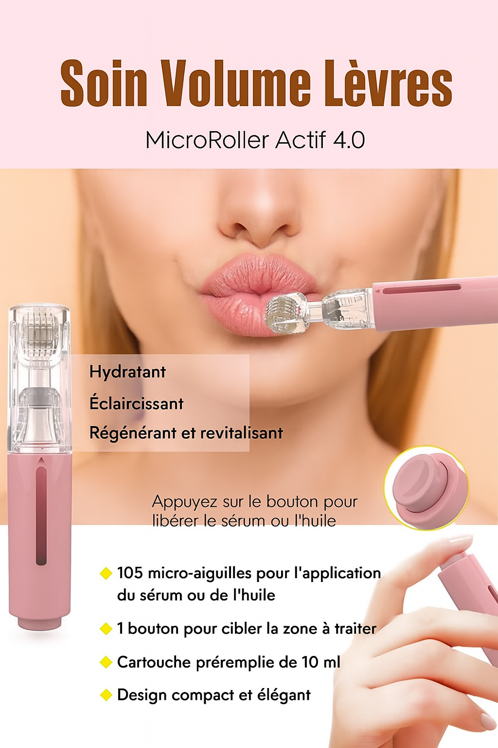 KIMEA LIP GLOW™ — Rouleau Microneedling Lèvres